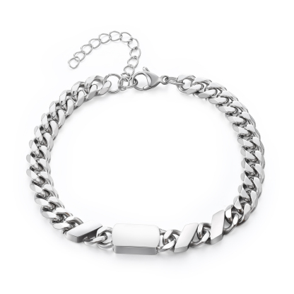 3 names - Personalized Father’s Day Cuban Bracelet - Stainless Steel Gift with Names/Text