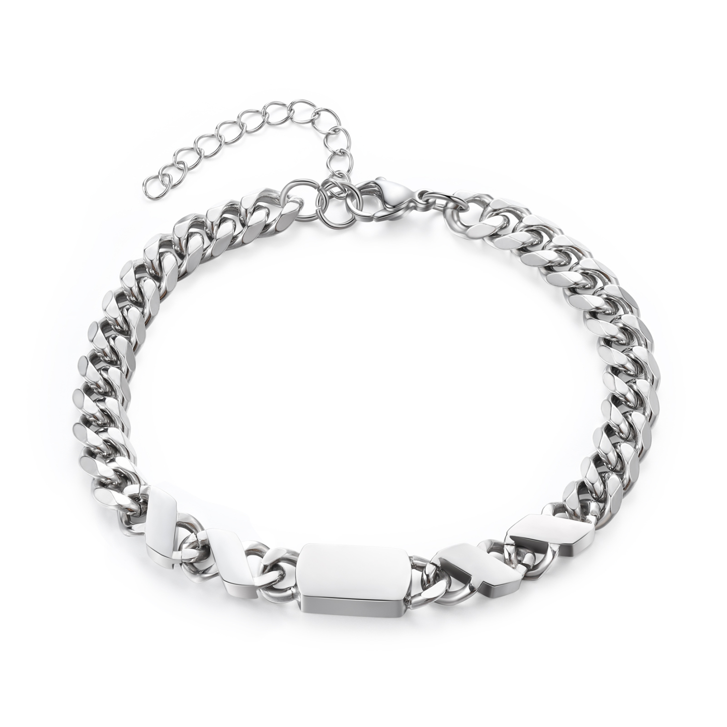 4 names - Personalized Father’s Day Cuban Bracelet - Stainless Steel Gift with Names/Text