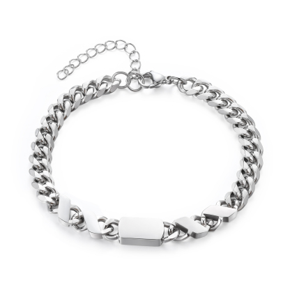 4 names - Personalized Father’s Day Cuban Bracelet - Stainless Steel Gift with Names/Text