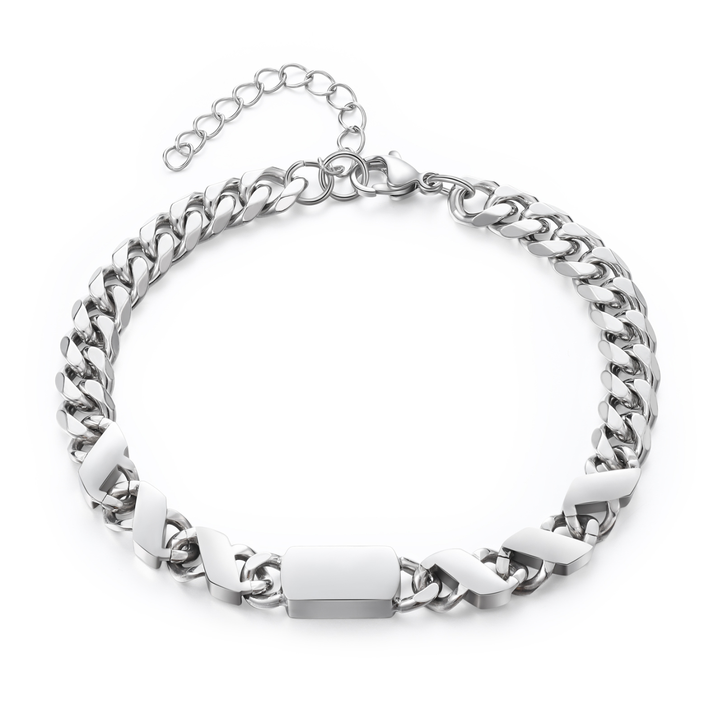 6 names - Personalized Father’s Day Cuban Bracelet - Stainless Steel Gift with Names/Text