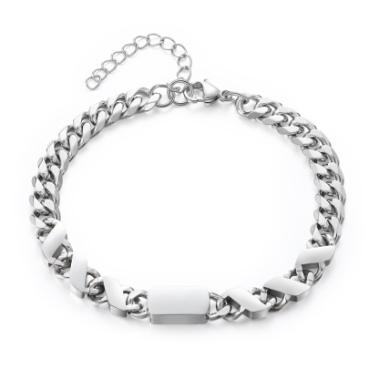 6 names - Personalized Father’s Day Cuban Bracelet - Stainless Steel Gift with Names/Text