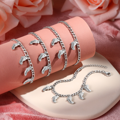 3 names - Personalized Women’s Bracelet - Can Customize Name – Baby Foot Charm Mother’s Day Gift Jewelry