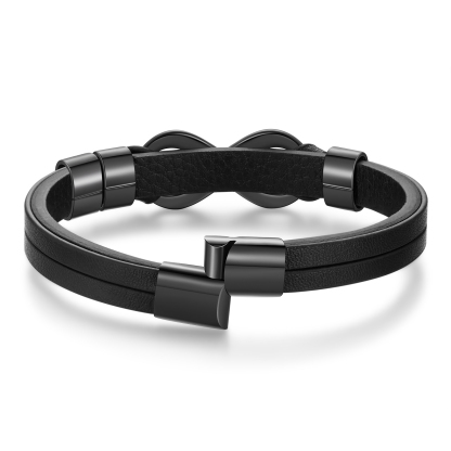 3 names - Custom Infinity Father’s Day Bracelet  - Personalized Name & Text Engraved Gift