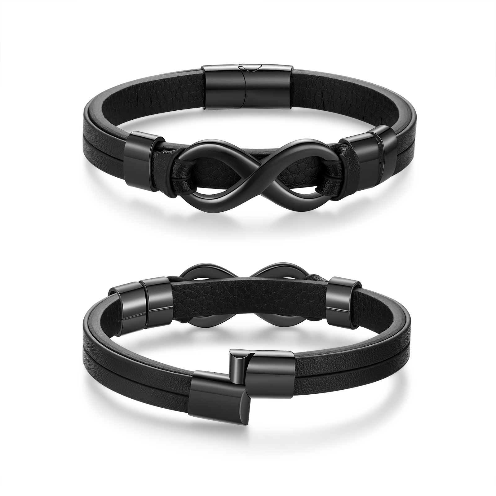 3 names - Custom Infinity Father’s Day Bracelet  - Personalized Name & Text Engraved Gift