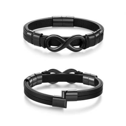 5 names - Custom Infinity Father’s Day Bracelet  - Personalized Name & Text Engraved Gift