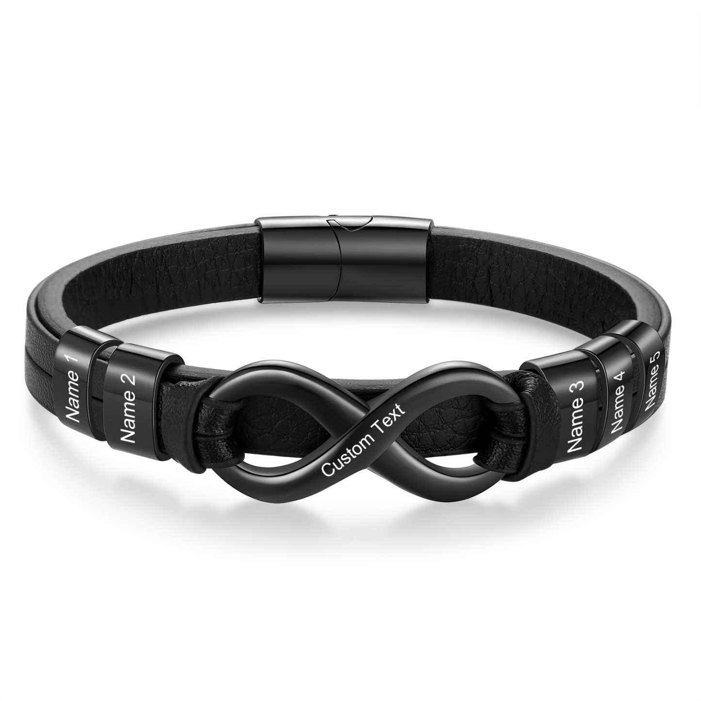 5 names - Custom Infinity Father’s Day Bracelet  - Personalized Name & Text Engraved Gift