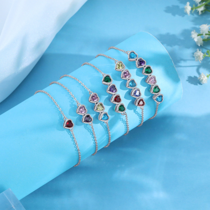 4 Birthstones - Personalized Birthstone Bracelet Gift for Mom - Mother's Day
