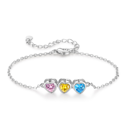 3 Birthstones - Personalized Birthstone Bracelet Gift for Mom - Mother's Day