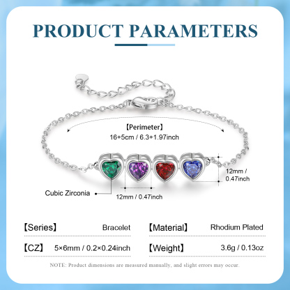 4 Birthstones - Personalized Birthstone Bracelet Gift for Mom - Mother's Day