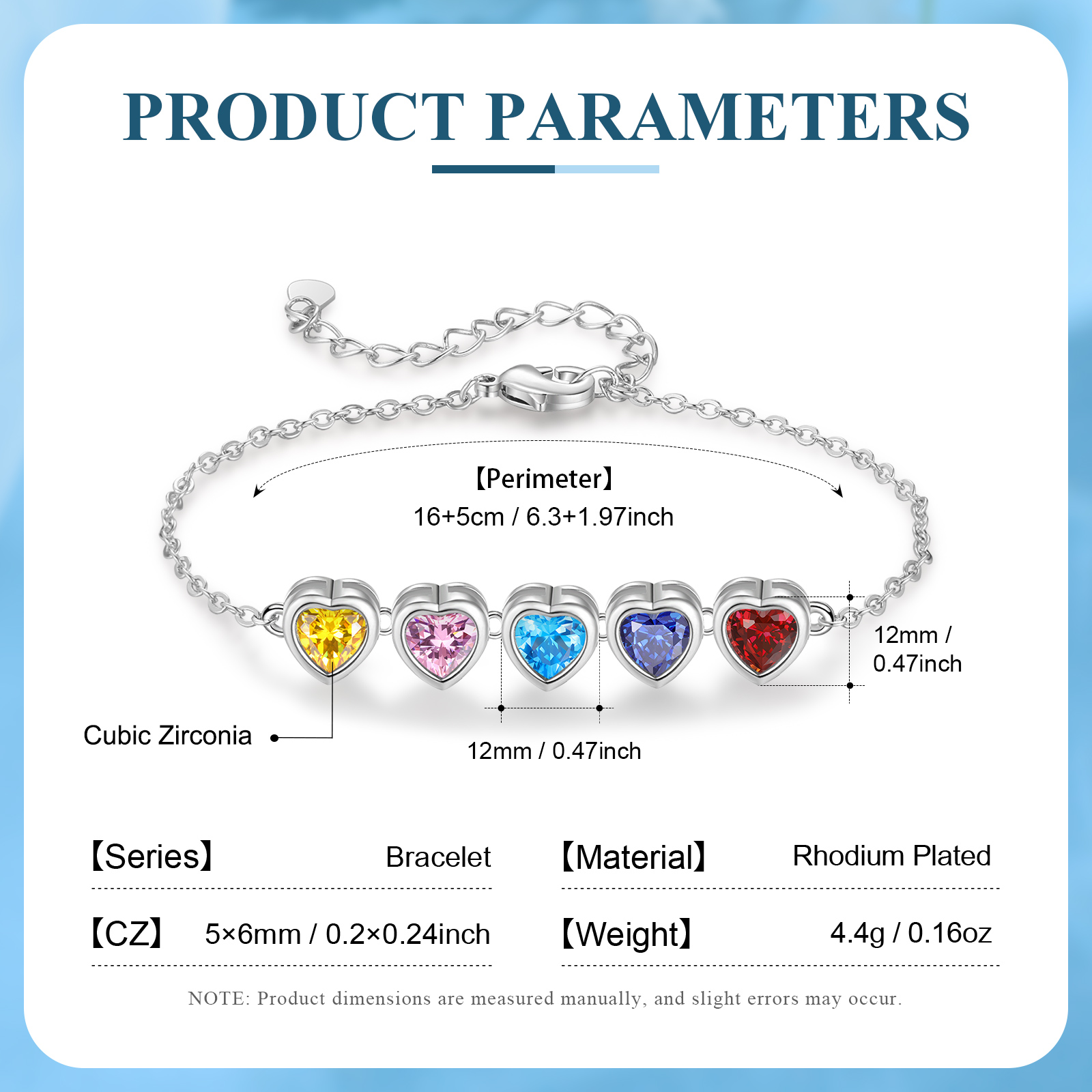 5 Birthstones - Personalized Birthstone Bracelet Gift for Mom - Mother's Day