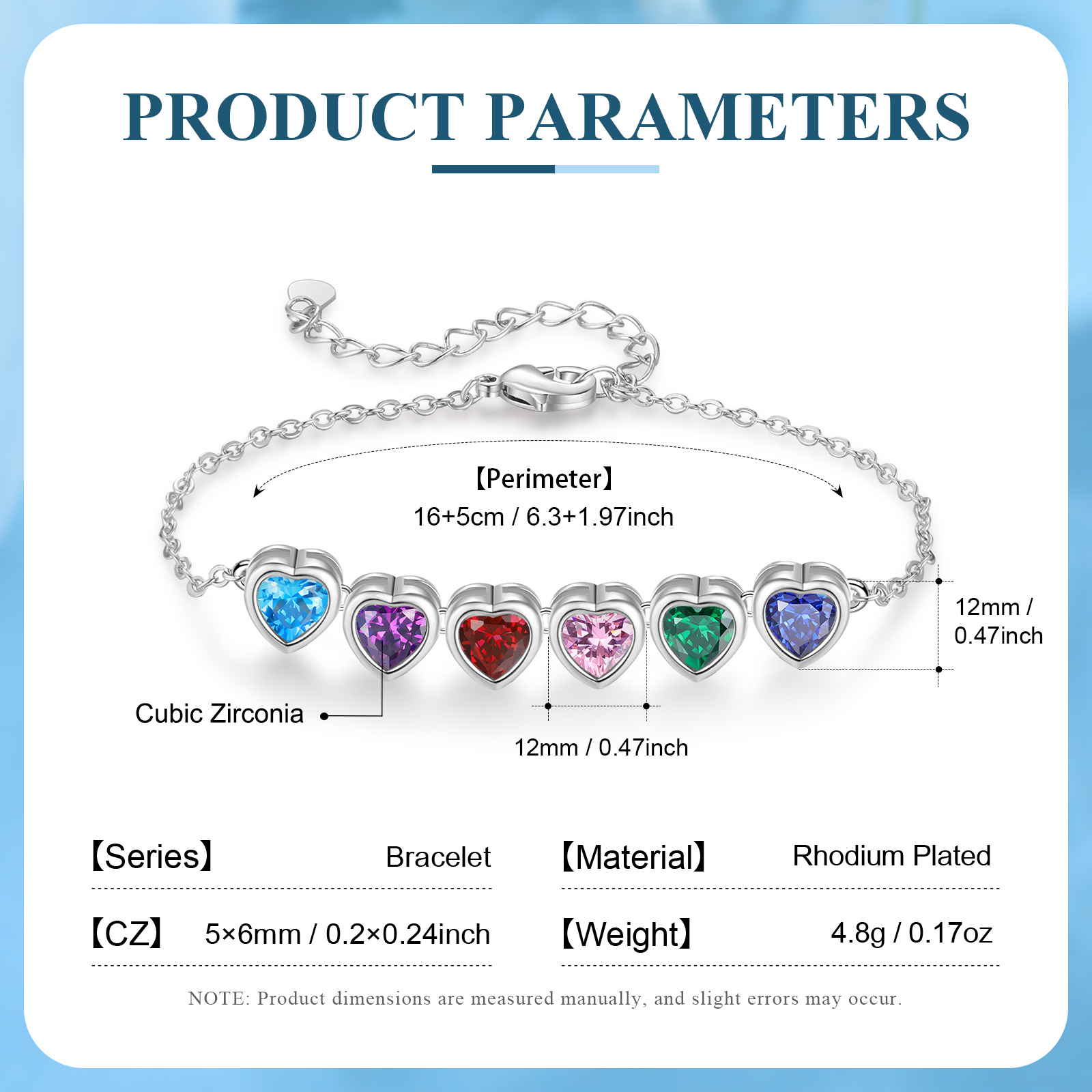6 Birthstones - Personalized Birthstone Bracelet Gift for Mom - Mother's Day