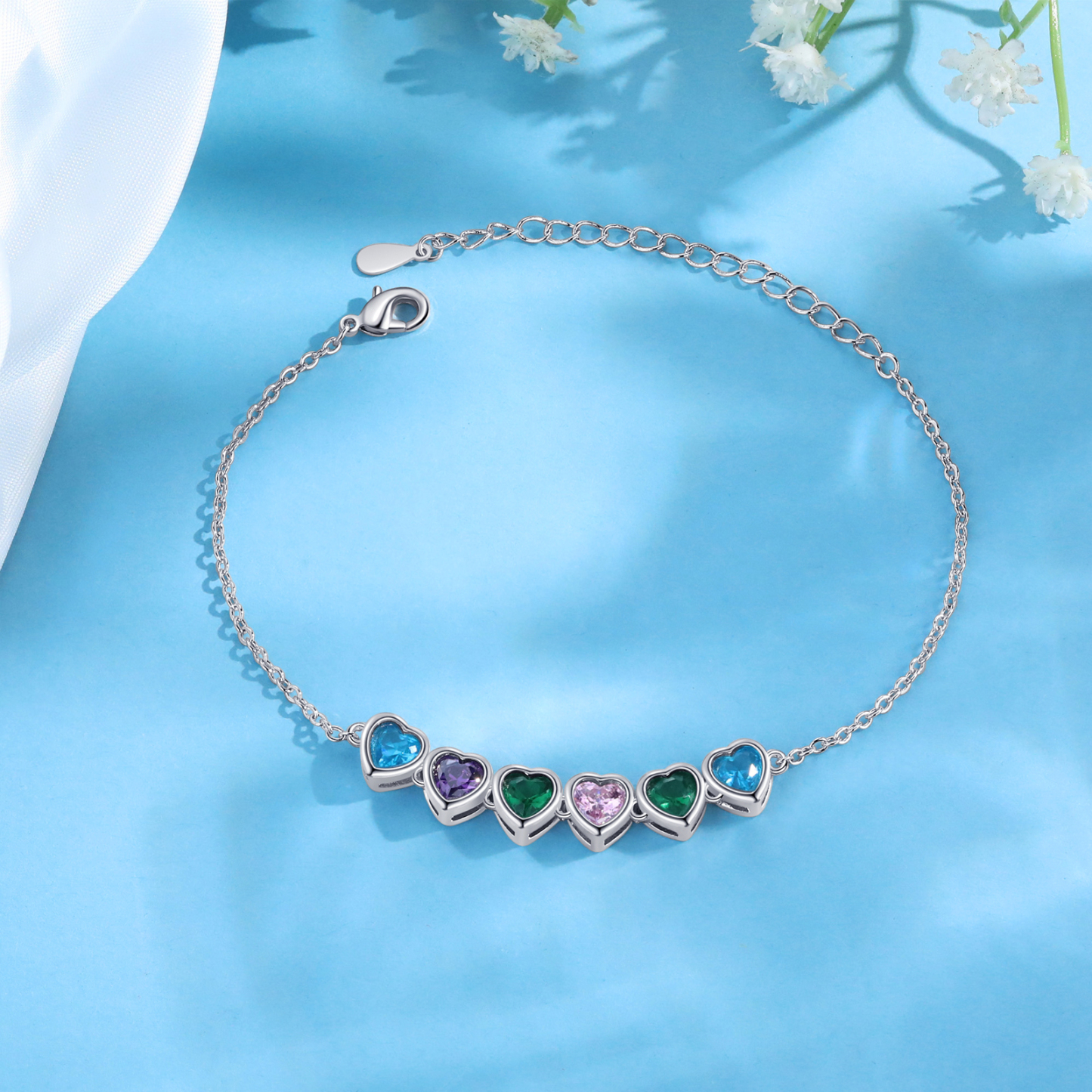 6 Birthstones - Personalized Birthstone Bracelet Gift for Mom - Mother's Day