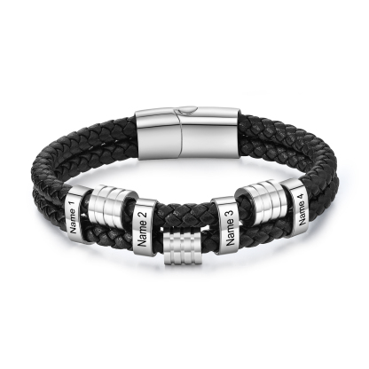  Custom Dual-Braid Bracelet for Men – Personalized Stainless Steel Name Bands | Jessemade
