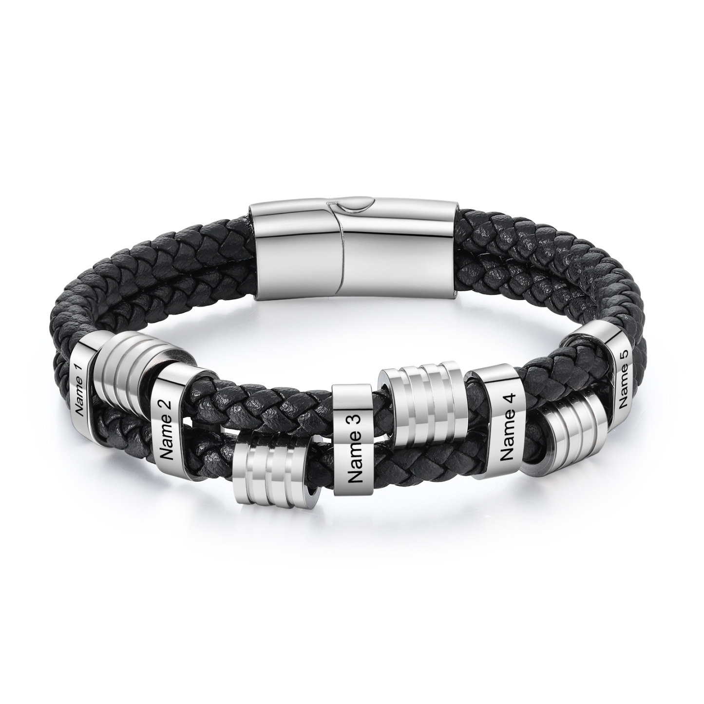 Custom Dual-Braid Bracelet for Men – Personalized Stainless Steel Name Bands | Jessemade