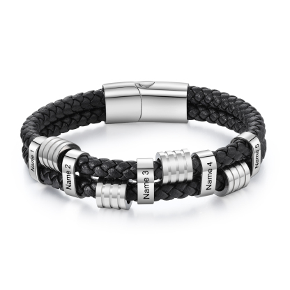  Custom Dual-Braid Bracelet for Men – Personalized Stainless Steel Name Bands | Jessemade