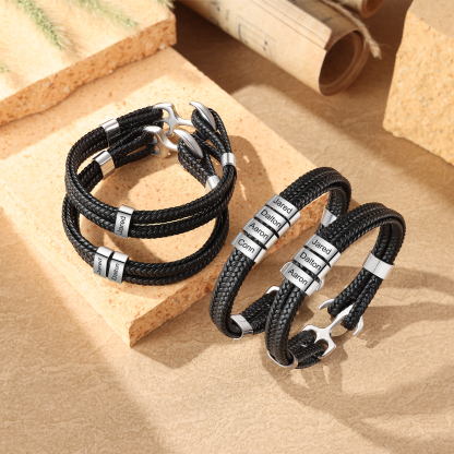 1 name - Custom Anchor Bracelet for Dad – Personalized Name Engraving
