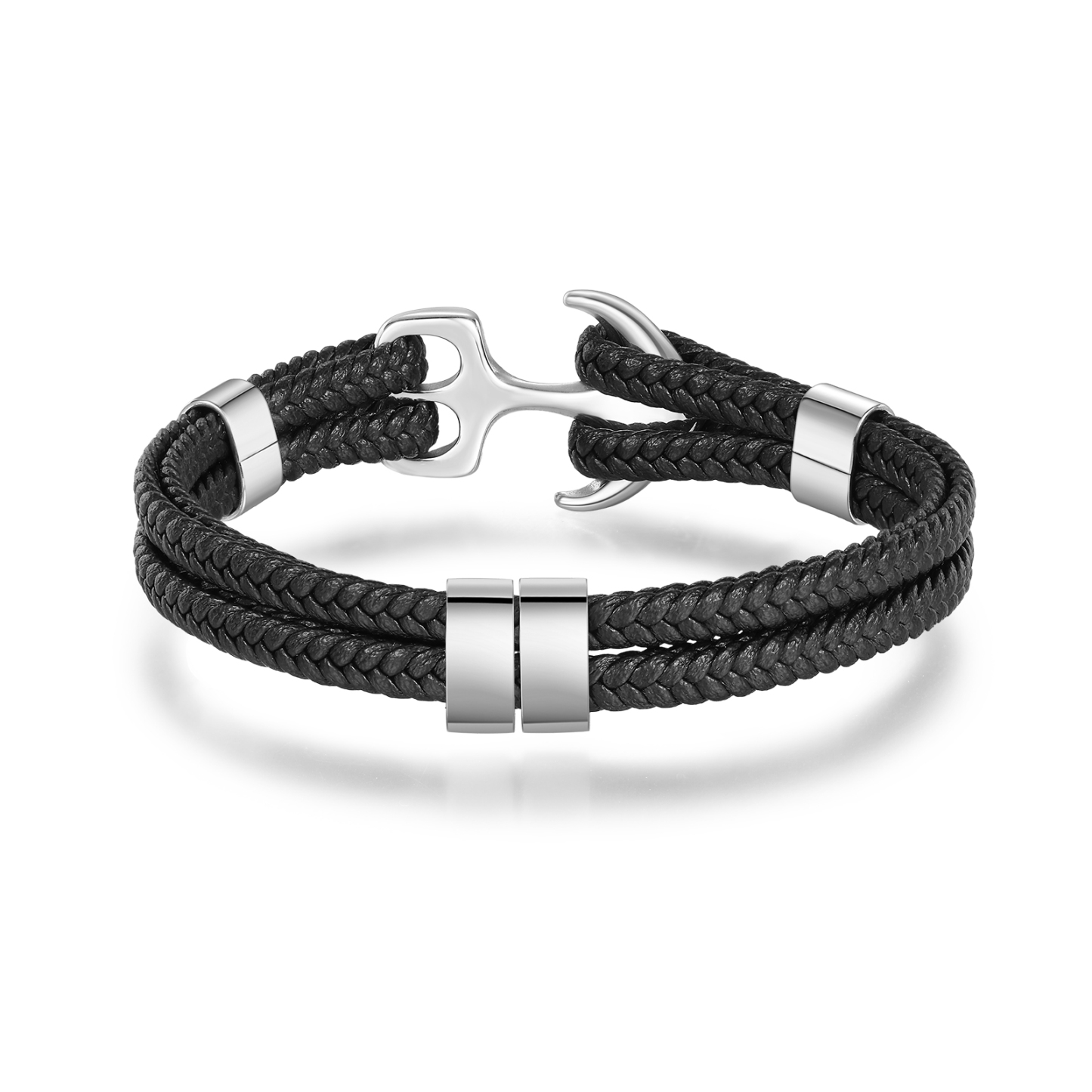 2 names - Custom Anchor Bracelet for Dad – Personalized Name Engraving