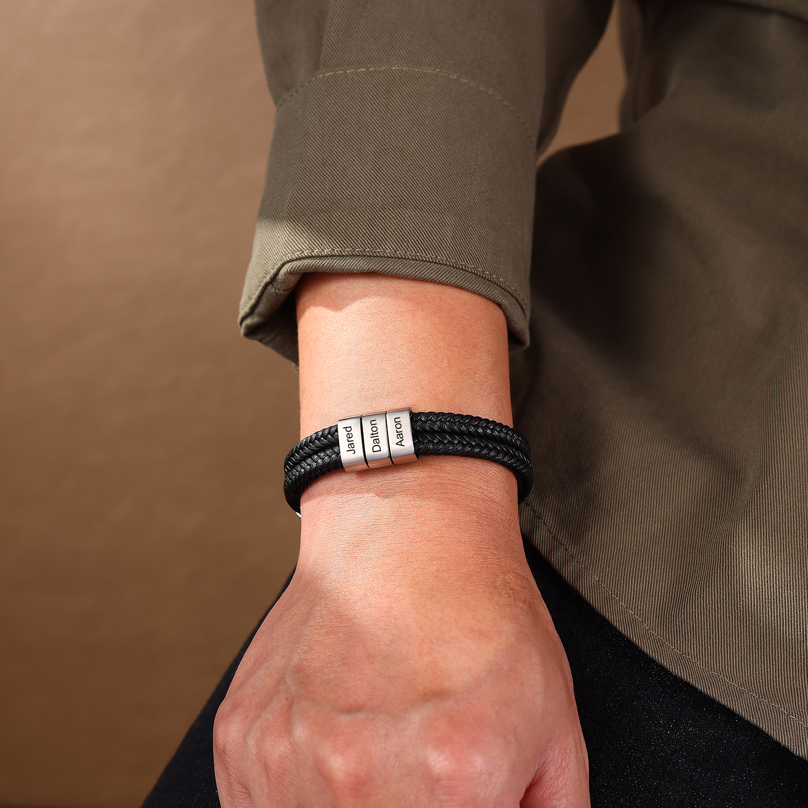 3 names - Custom Anchor Bracelet for Dad – Personalized Name Engraving