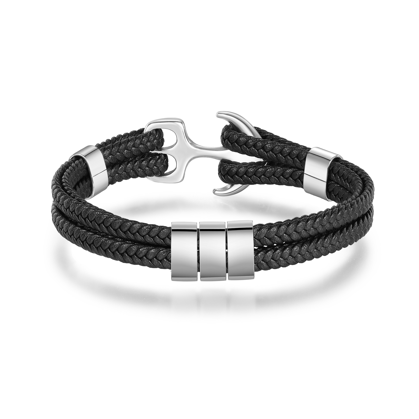 3 names - Custom Anchor Bracelet for Dad – Personalized Name Engraving