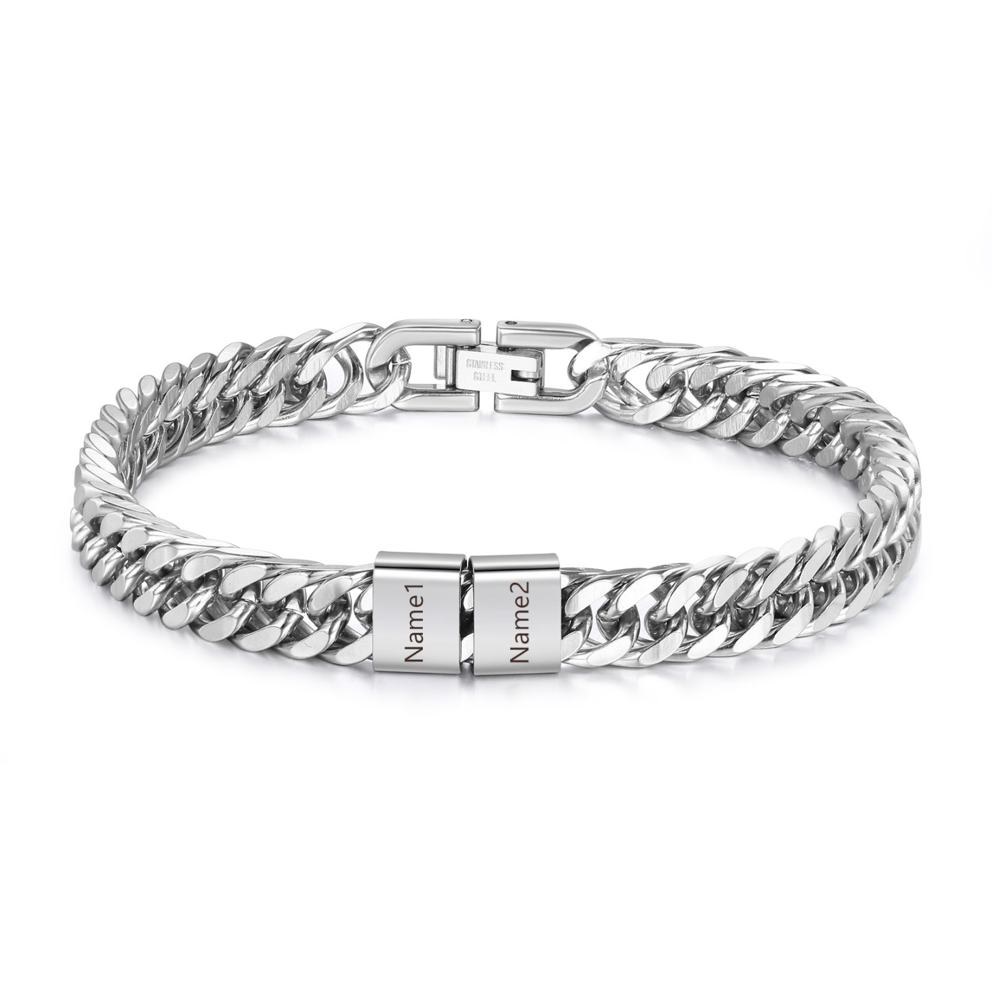 2-6 names - Father’s Day Custom Name Stainless Steel Bracelet – Personalized Men’s Chain | Jessemade