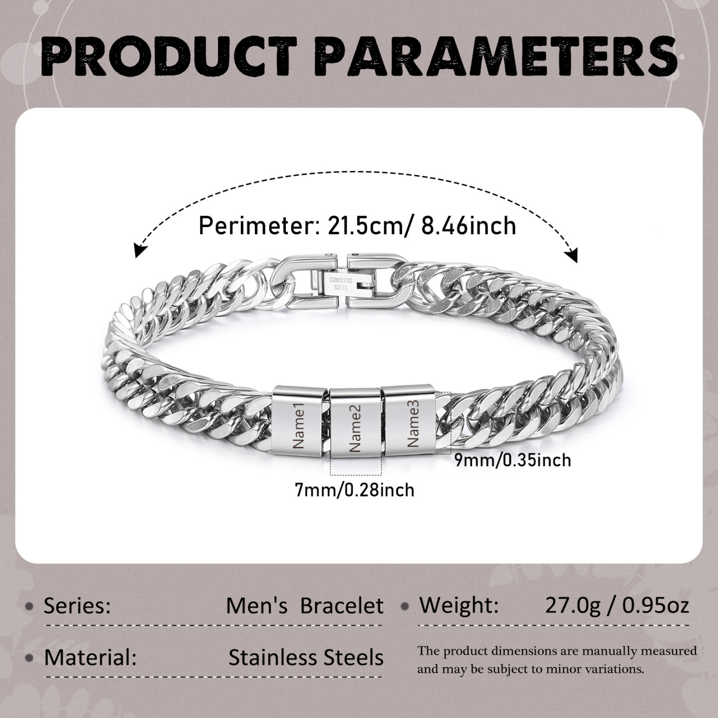 2-6 names - Father’s Day Custom Name Stainless Steel Bracelet – Personalized Men’s Chain | Jessemade