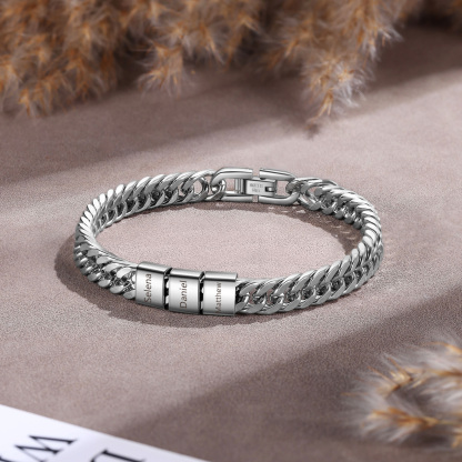 2-6 names - Father’s Day Custom Name Stainless Steel Bracelet – Personalized Men’s Chain | Jessemade
