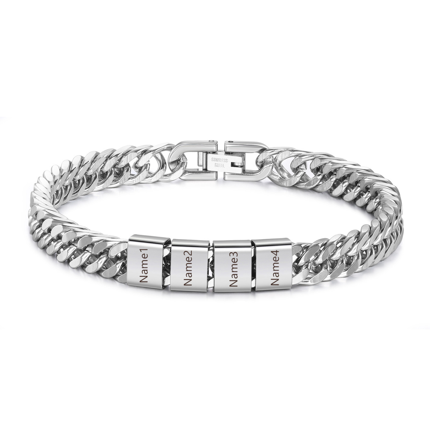 2-6 names - Father’s Day Custom Name Stainless Steel Bracelet – Personalized Men’s Chain | Jessemade