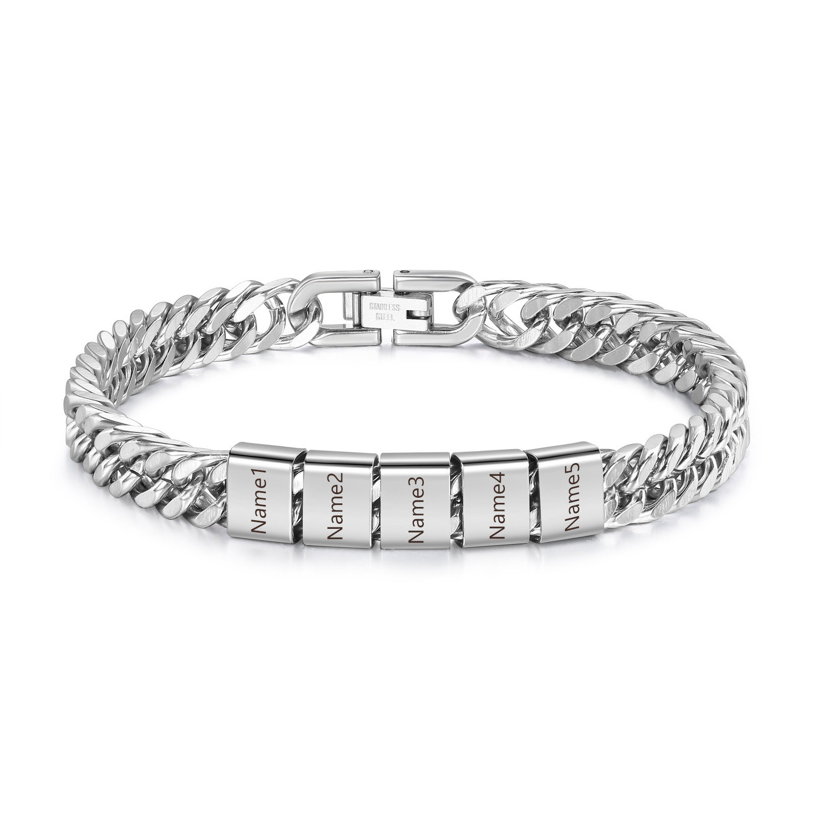 2-6 names - Father’s Day Custom Name Stainless Steel Bracelet – Personalized Men’s Chain | Jessemade