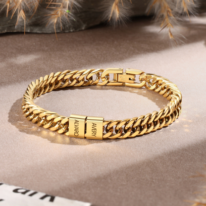 Personalized  Bracelet for Men with Custom Engraving 2-6 Names - Gift for Grandpa | Jessemade
