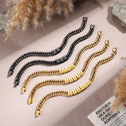 Personalized  Bracelet for Men with Custom Engraving 2-6 Names - Gift for Grandpa | Jessemade