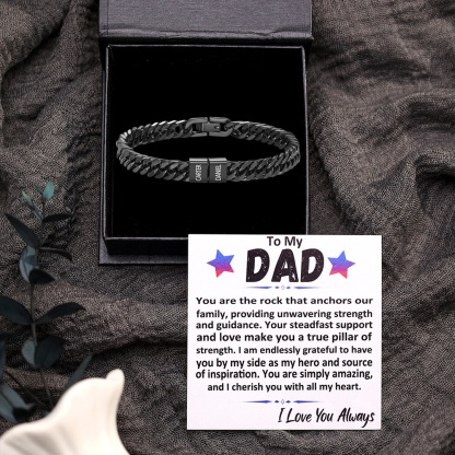 Personalized Name Bracelet for Men with Custom Engraving Gift for Grandpa | Jessemade