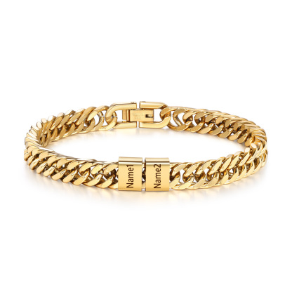 Personalized  Bracelet for Men with Custom Engraving 2-6 Names - Gift for Grandpa | Jessemade