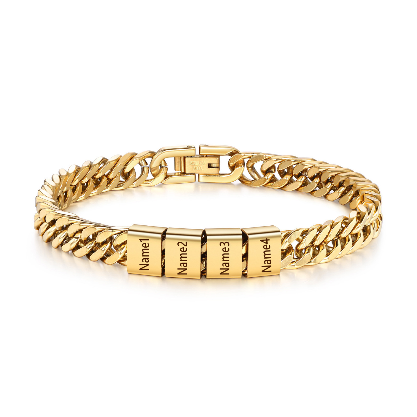 Personalized  Bracelet for Men with Custom Engraving 2-6 Names - Gift for Grandpa | Jessemade