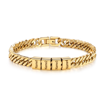 Personalized  Bracelet for Men with Custom Engraving 2-6 Names - Gift for Grandpa | Jessemade
