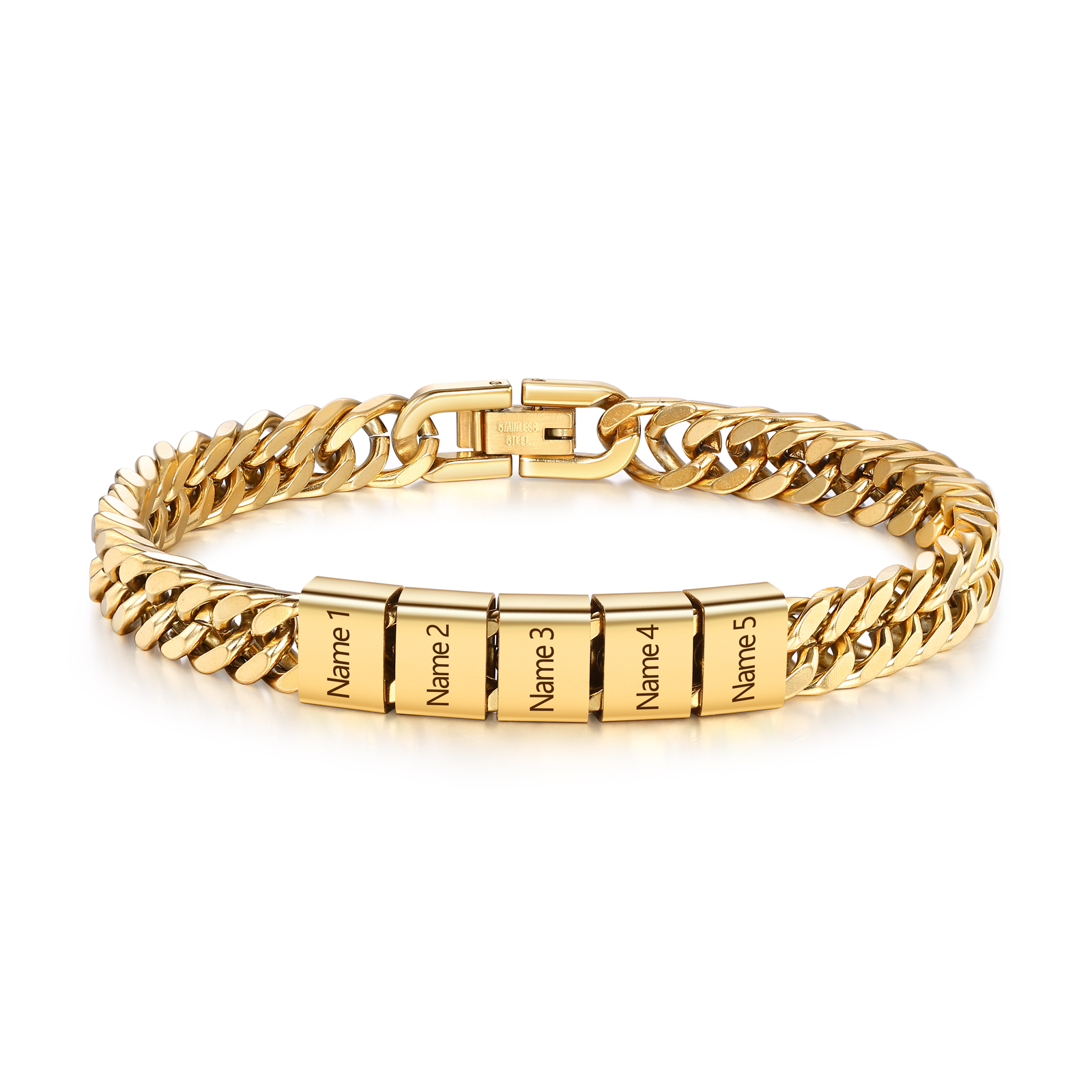 Personalized Name Bracelet for Men with Custom Engraving Gift for Grandpa | Jessemade