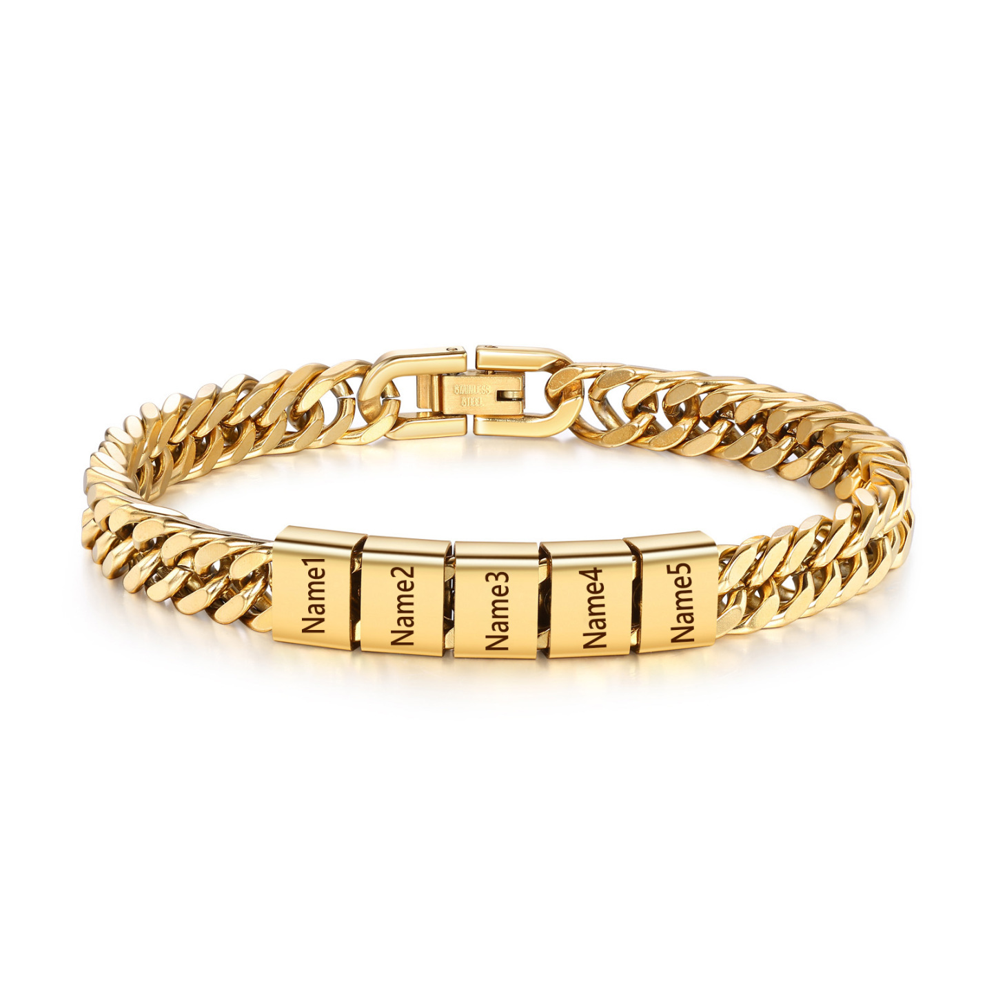 Personalized  Bracelet for Men with Custom Engraving 2-6 Names - Gift for Grandpa | Jessemade