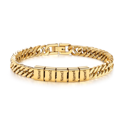 Personalized  Bracelet for Men with Custom Engraving 2-6 Names - Gift for Grandpa | Jessemade