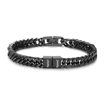 Personalized  Bracelet for Men with Custom Engraving 2-6 Names - Gift for Grandpa | Jessemade