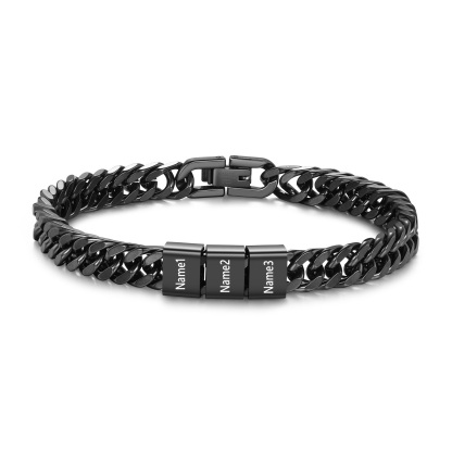 Personalized  Bracelet for Men with Custom Engraving 2-6 Names - Gift for Grandpa | Jessemade