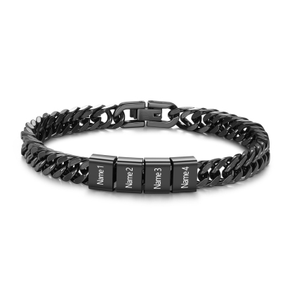 Personalized Name Bracelet for Men with Custom Engraving Gift for Grandpa | Jessemade