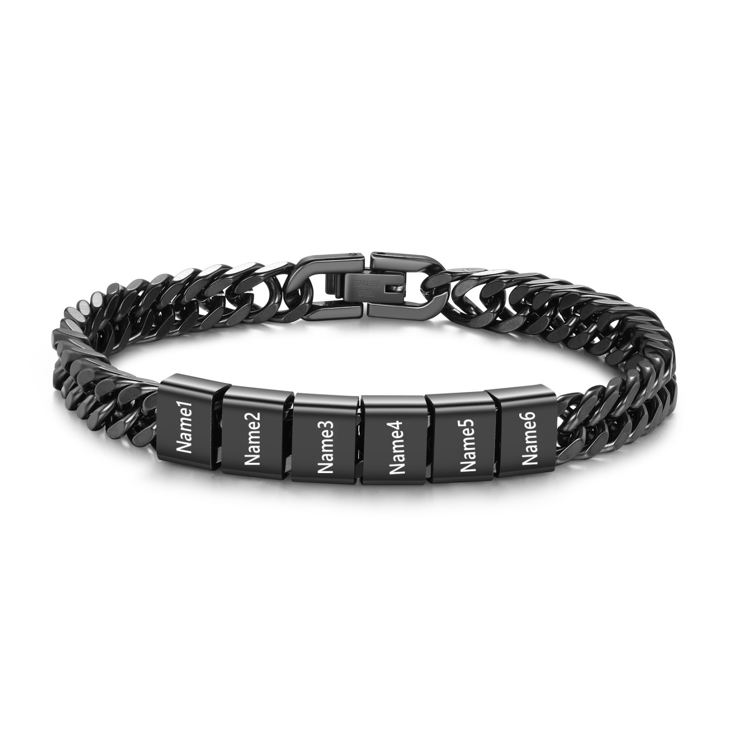 Personalized  Bracelet for Men with Custom Engraving 2-6 Names - Gift for Grandpa | Jessemade