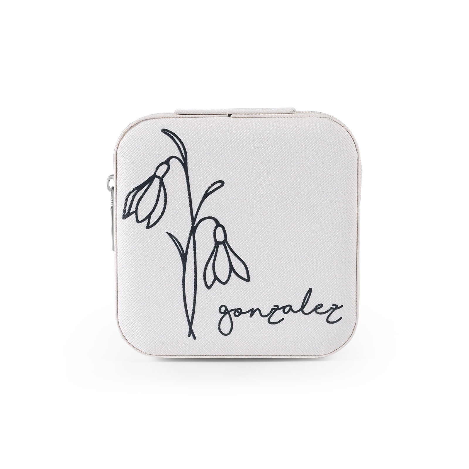 Square Jewelry Storage Box-Personalised 1 Name Customized Birthflower Storage Box In Various Colors