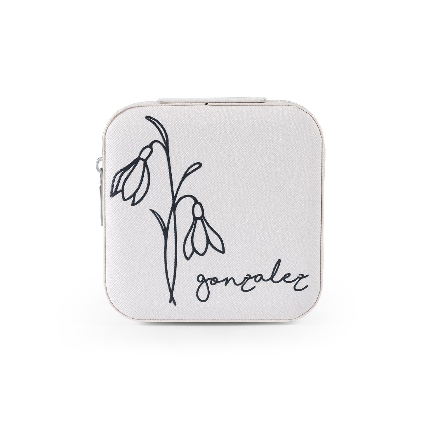 Square Jewelry Storage Box-Personalised 1 Name Customized Birthflower Storage Box In Various Colors