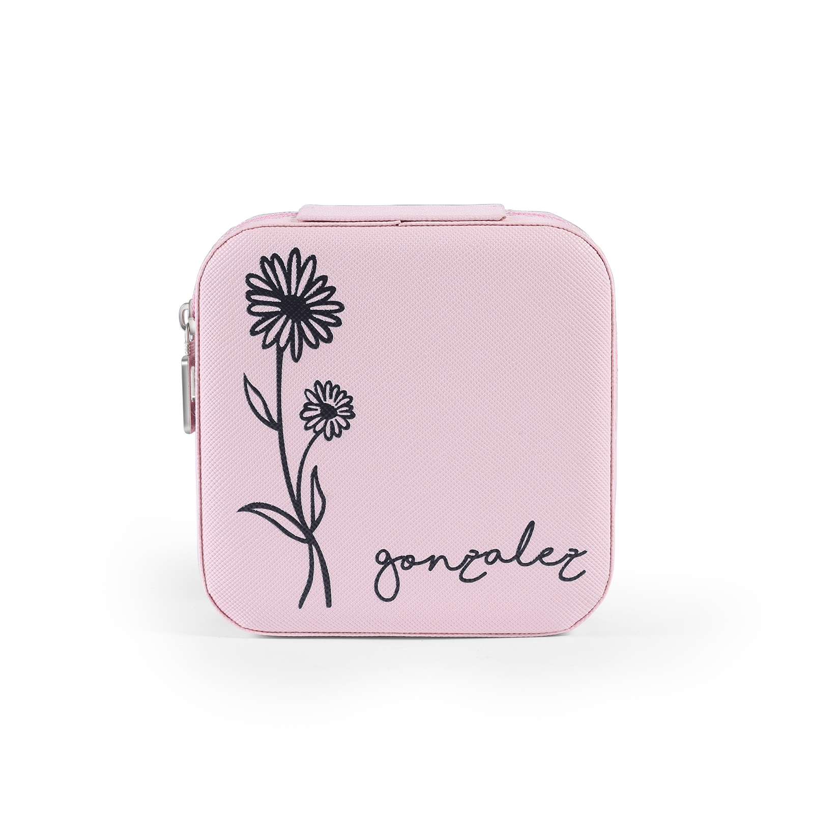 Square Jewelry Storage Box-Personalised 1 Name Customized Birthflower Storage Box In Various Colors