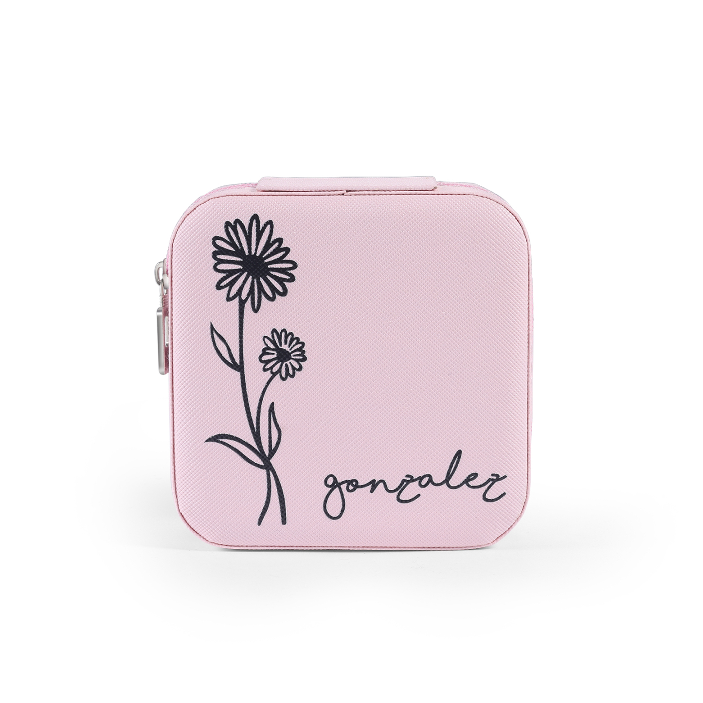 Square Jewelry Storage Box-Personalised 1 Name Customized Birthflower Storage Box In Various Colors
