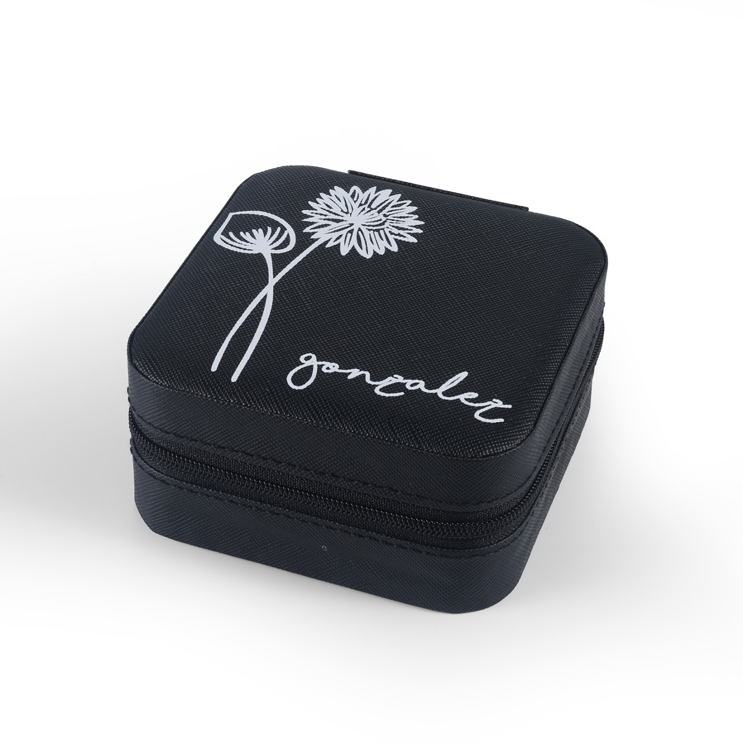 Square Jewelry Storage Box-Personalised 1 Name Customized Birthflower Storage Box In Various Colors