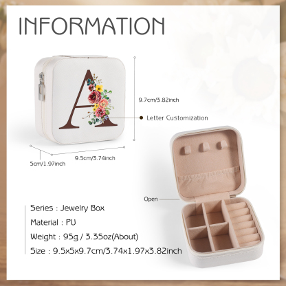 Square Jewelry Storage Box-Personalised 1 Name Customized Birthflower Storage Box In Various Colors