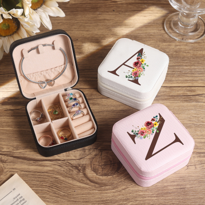 Square Jewelry Storage Box-Personalised 1 Name Customized Birthflower Storage Box In Various Colors