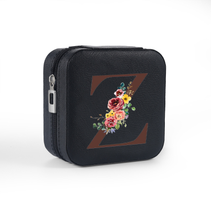 Square Jewelry Storage Box-Personalised 1 Name Customized Birthflower Storage Box In Various Colors