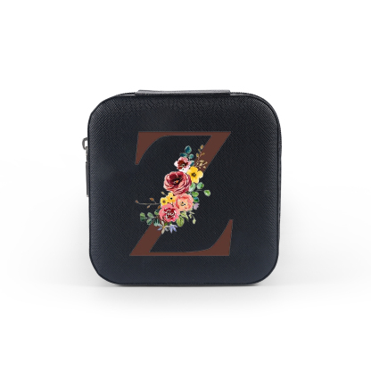 Square Jewelry Storage Box-Personalised 1 Name Customized Birthflower Storage Box In Various Colors